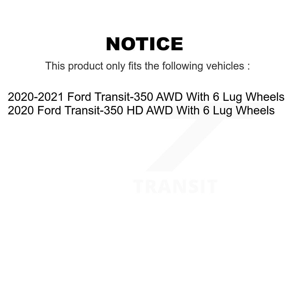 Brake Rotor & Ceramic Pad Rear Kit For Ford Transit-350 HD With 6 Lug Wheels AWD