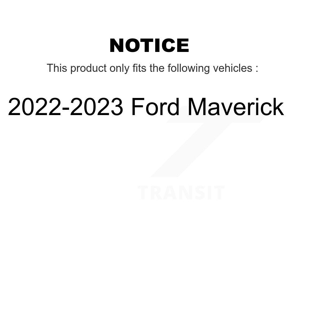 Disc Brake Rotors And Ceramic Pads Rear Kit For 2022-2023 Ford Maverick