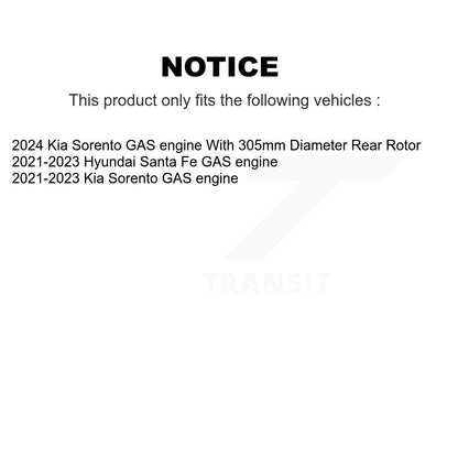 Disc Brake Rotor And Ceramic Pad Front Rear Kit For Hyundai Santa Fe Kia Sorento