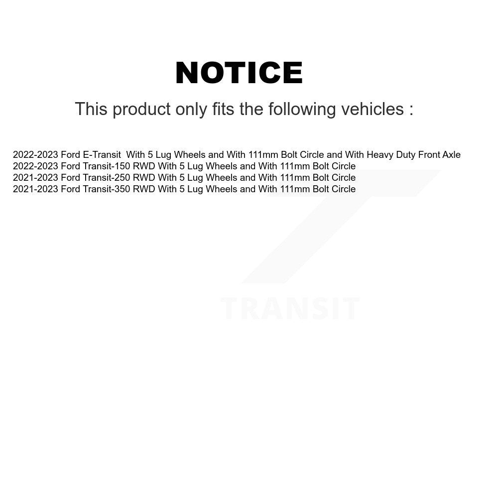 Brake Rotor And Ceramic Pad Front Kit For Ford Transit-250 Transit-350 E-Transit