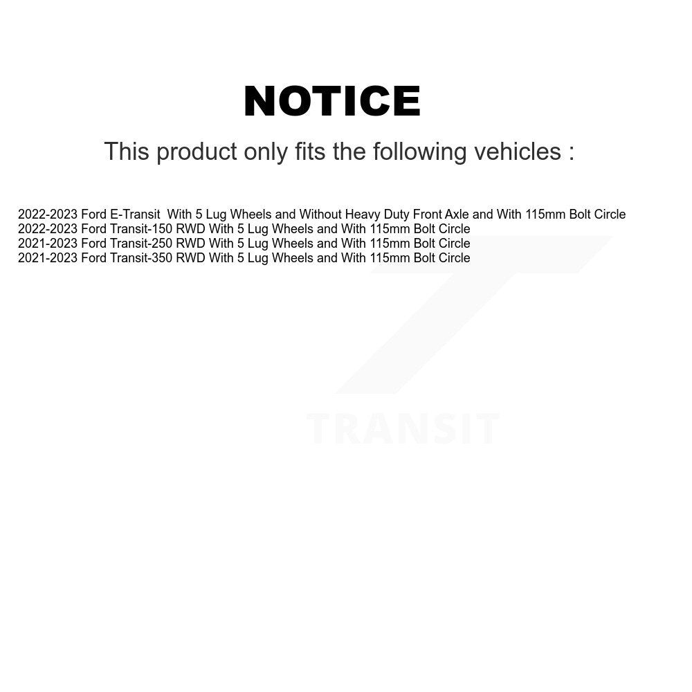 Brake Rotor And Ceramic Pad Front Kit For Ford Transit-250 Transit-350 E-Transit