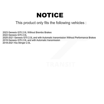 Disc Brake Rotors And Ceramic Pads Rear Kit For Genesis G70 Kia Stinger
