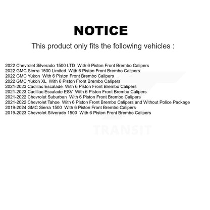 Brake Rotors Ceramic Pad Front Kit For GMC Sierra 1500 Chevrolet Silverado Tahoe