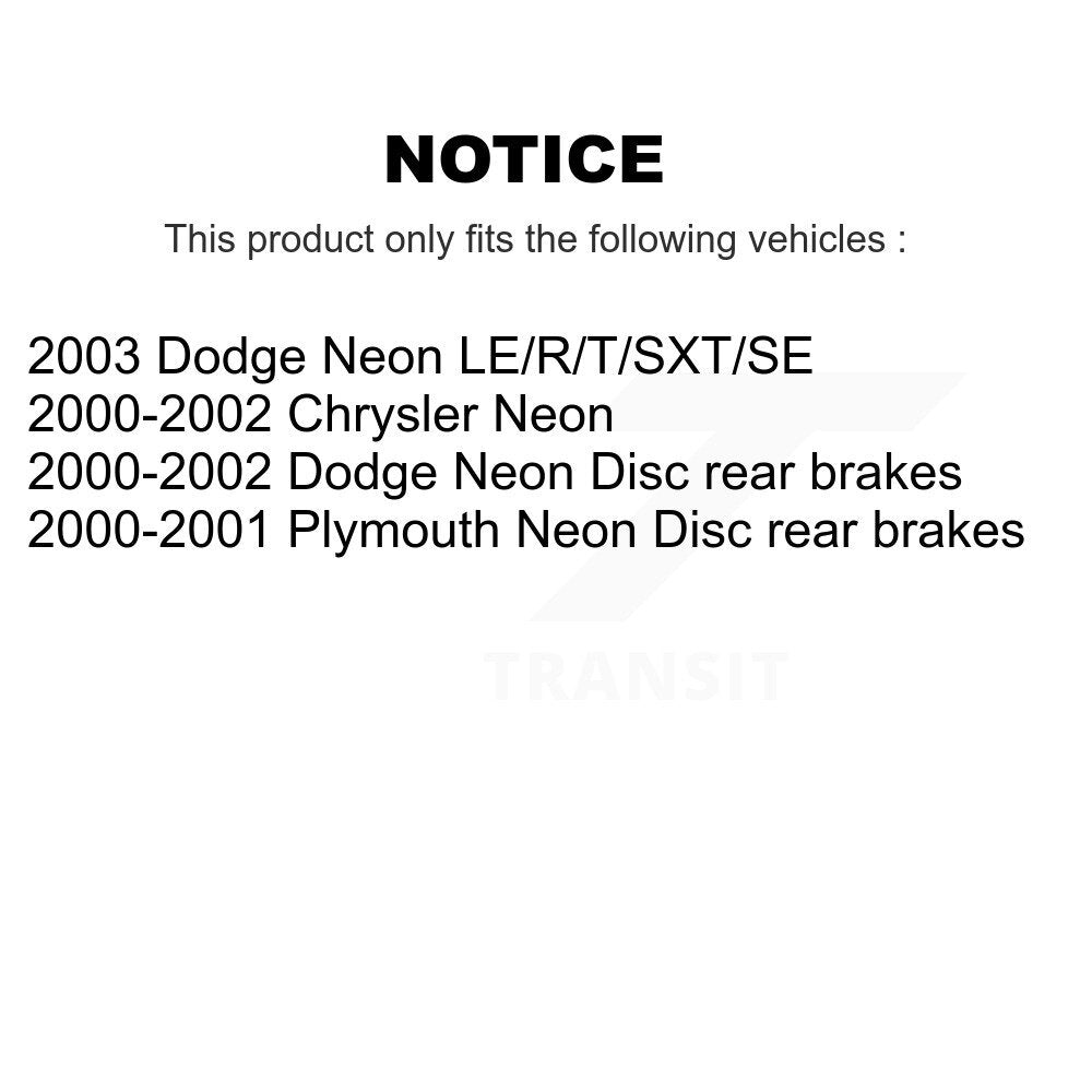 Disc Brake Rotor And Ceramic Pad Front Rear Kit For Neon Chrysler Dodge Plymouth