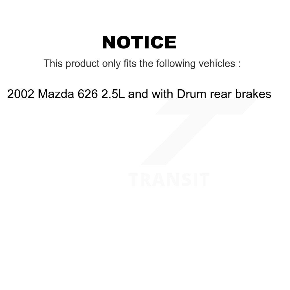 Wheel Bearing Brake Rotor Pad Front Kit For Mazda 626 2.5L with Drum rear brakes