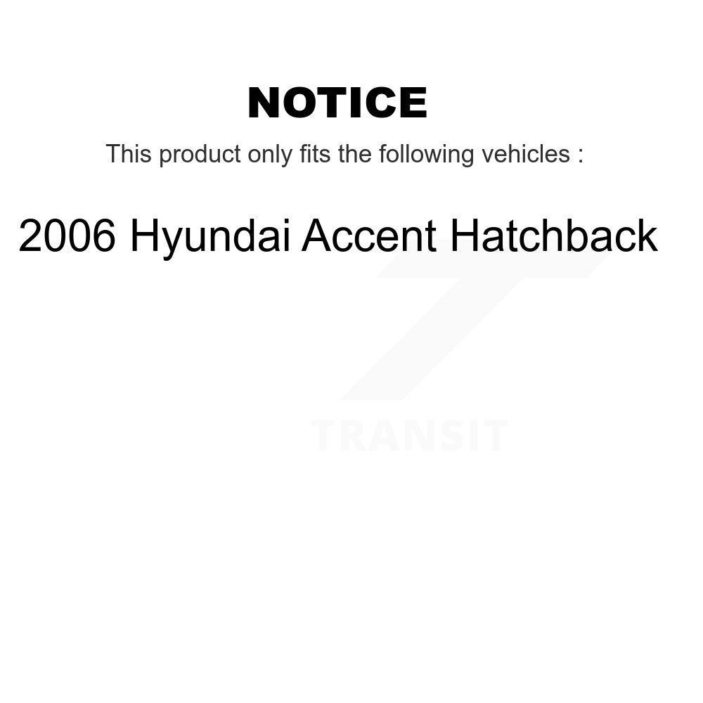 Wheel Bearing Disc Brake Rotor & Pad Front Kit For 2006 Hyundai Accent Hatchback