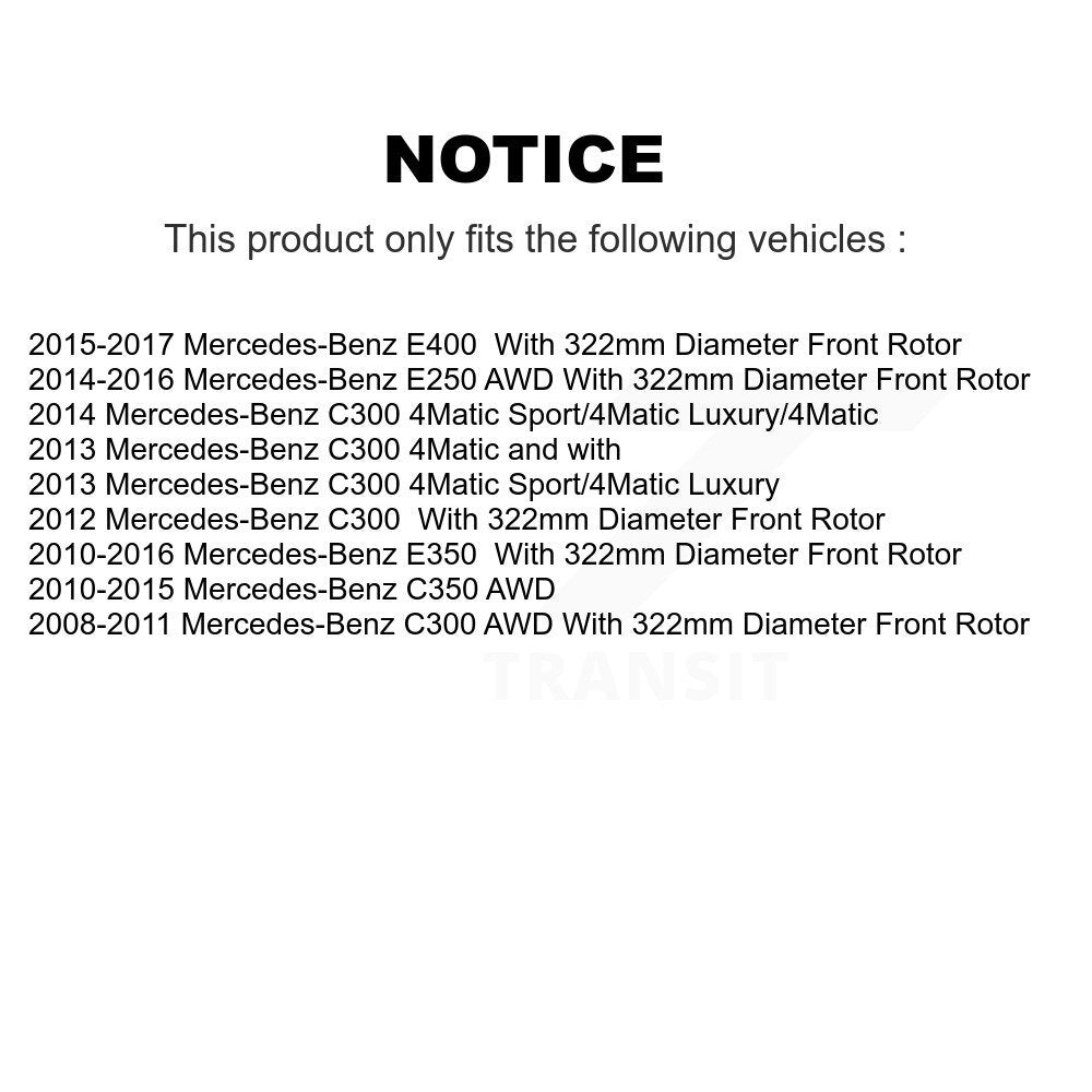 Wheel Bearing Brake Rotor & Pads Front Kit For Mercedes-Benz C300 E350 C350 E400