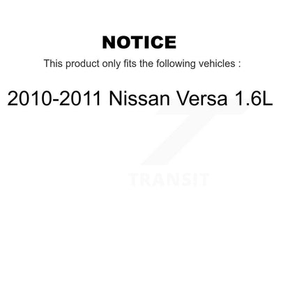 Wheel Bearing Disc Brake Rotor And Pad Front Kit For 2010-2011 Nissan Versa 1.6L