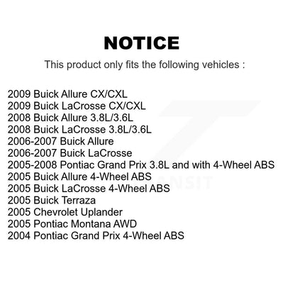 Hub Bearing Disc Brake Rotor Pad Front Kit For Buick Pontiac LaCrosse Grand Prix