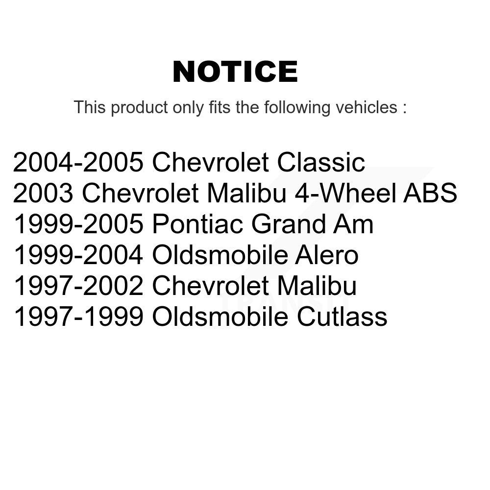 Hub Bearing Disc Brake Rotor Pad Front Kit For Pontiac Grand Am Chevrolet Malibu