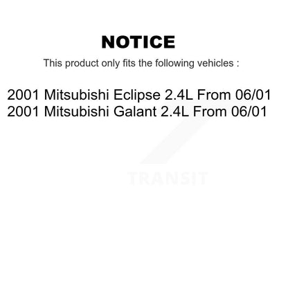 Hub Bearing Brake Rotor & Pads Front Kit For 2001 Mitsubishi Eclipse Galant 2.4L