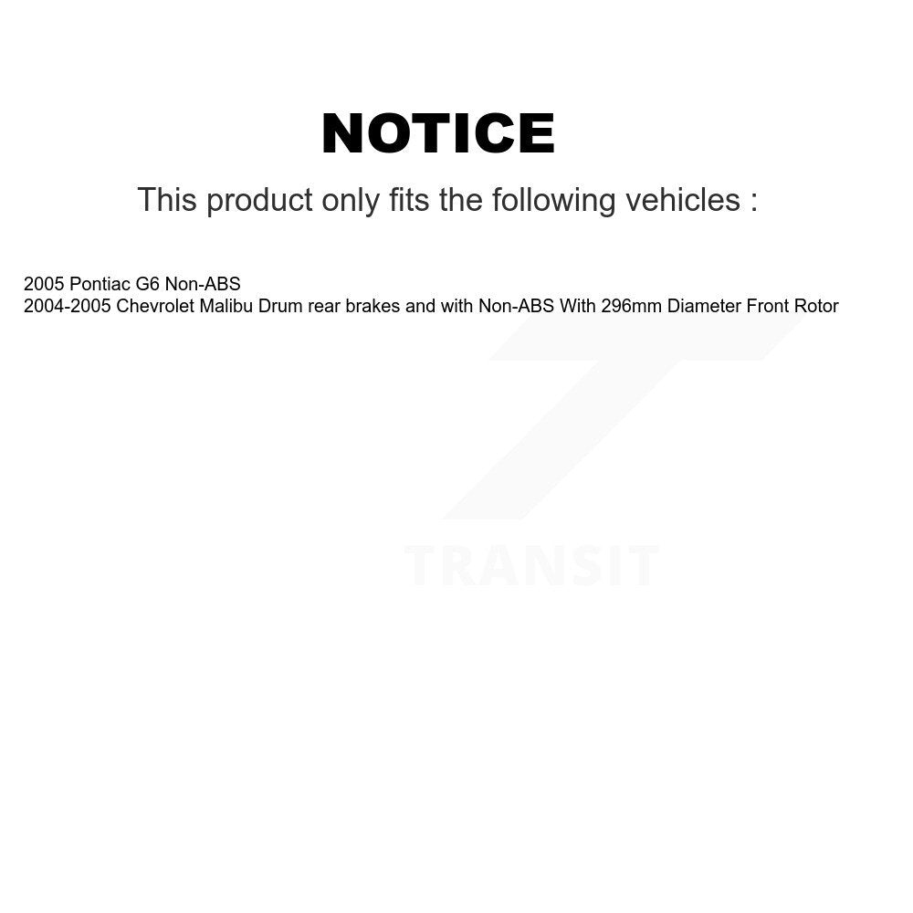 Hub Bearing Assembly Brake Rotor & Pad Front Kit For Chevrolet Malibu Pontiac G6