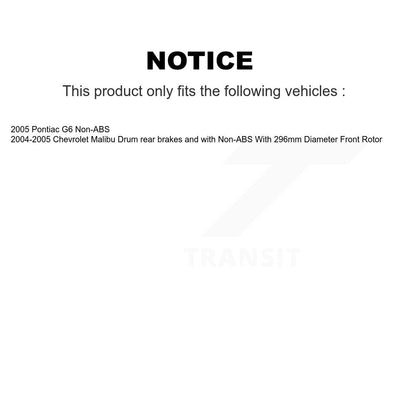 Hub Bearing Assembly Brake Rotor & Pad Front Kit For Chevrolet Malibu Pontiac G6