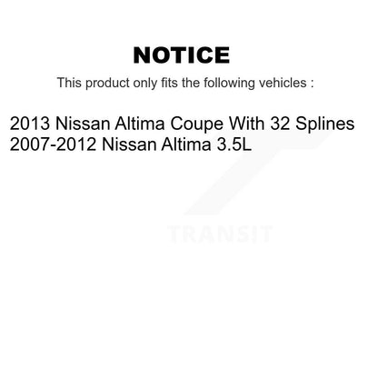 Hub Bearing Assembly Disc Brake Rotors And Pads Front Kit For Nissan Altima