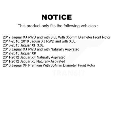 Hub Bearing Assembly Disc Brake Rotor Pad Front Kit For Jaguar XF XJ XK Super V8