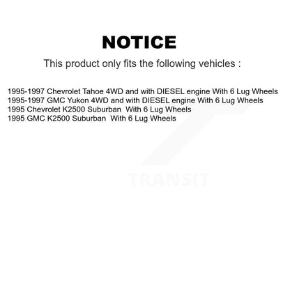 Hub Bearing Disc Brake Rotor & Pad Front Kit For Chevrolet GMC Tahoe Yukon K2500