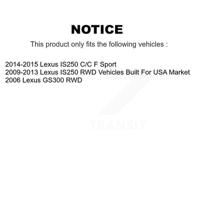 Hub Bearing Assembly Disc Brake Rotor Pads Front Kit (5Pc) For Lexus IS250 GS300
