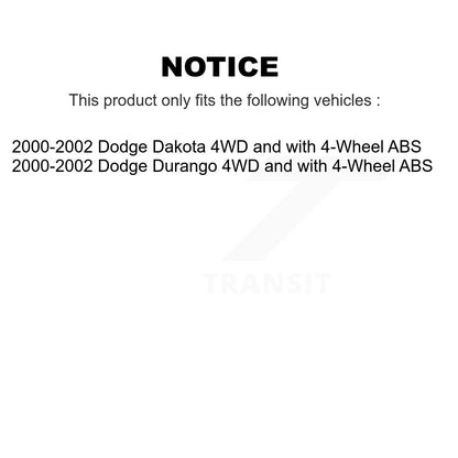 Hub Bearing Disc Brake Rotor & Pads Front Kit For 2000-2002 Dodge Dakota Durango