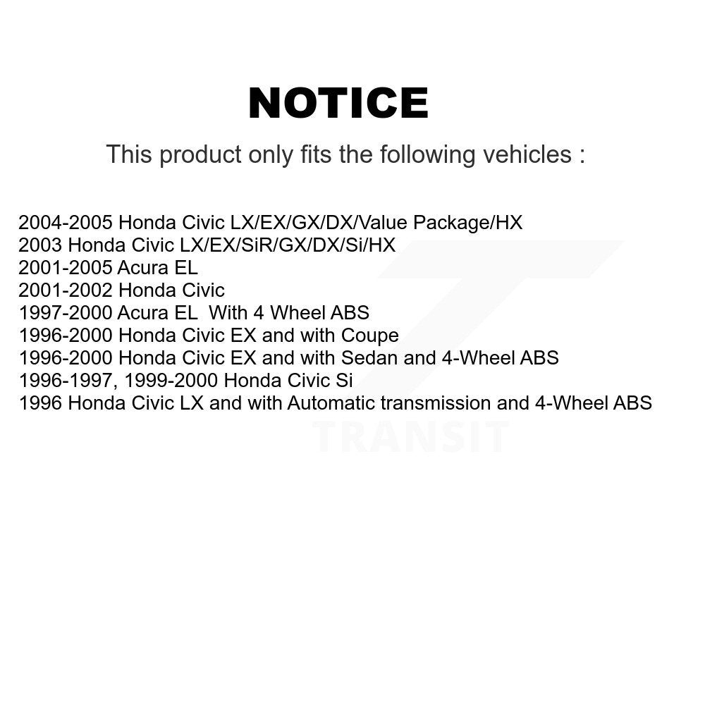 Wheel Bearing Coated Disc Brake Rotor And Pad Front Kit For Honda Civic Acura EL