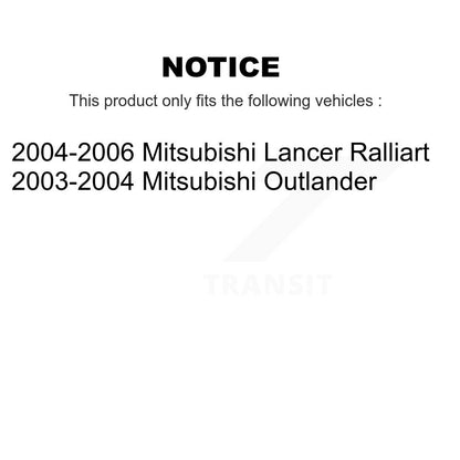 Wheel Bearing Coated Brake Rotor & Pad Front Kit For Mitsubishi Lancer Outlander