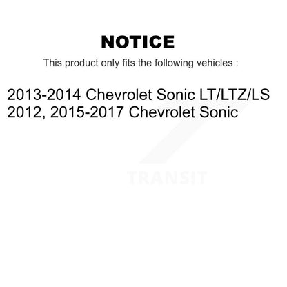 Wheel Bearing Coated Disc Brake Rotors And Pads Front Kit For Chevrolet Sonic