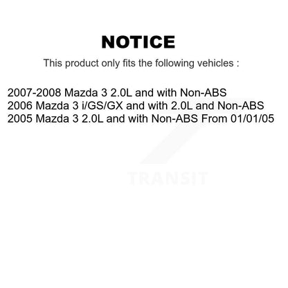 Wheel Bearing Coated Disc Brake Rotors And Pads Front Kit For Mazda 3
