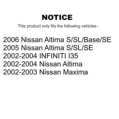 Wheel Bearing Coated Brake Rotor Pad Front Kit For Nissan Altima Maxima INFINITI