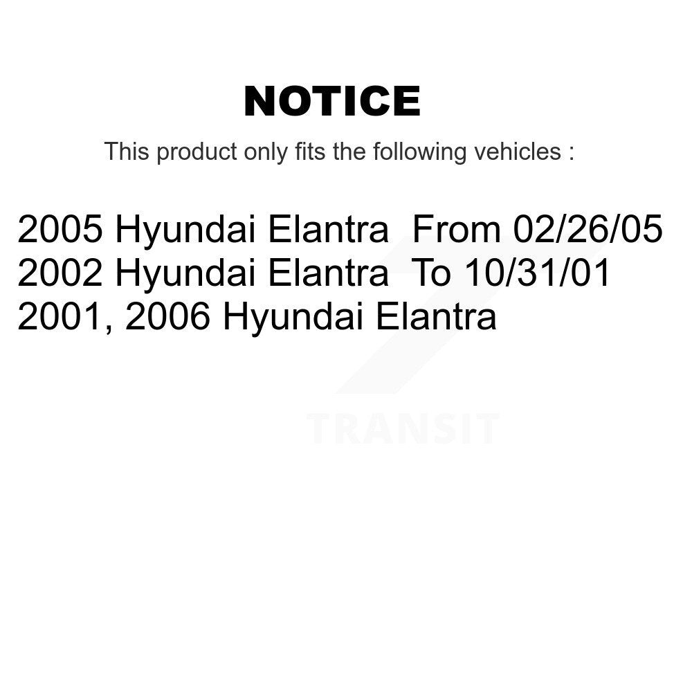 Wheel Bearing Coated Disc Brake Rotors And Pads Front Kit For Hyundai Elantra