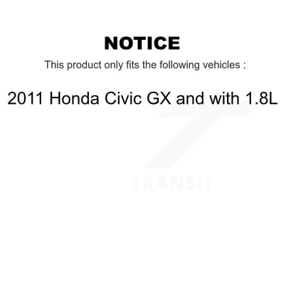 Wheel Bearing Coated Brake Rotor Pad Front Kit For 2011 Honda Civic GX with 1.8L