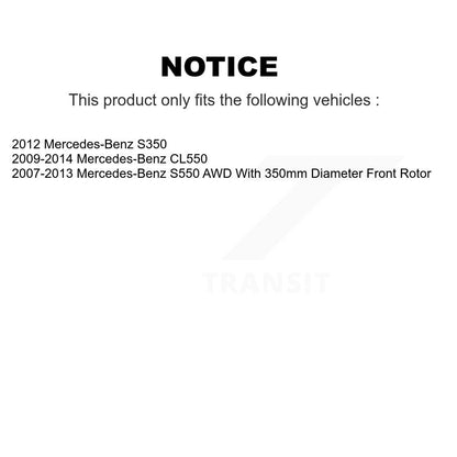 Wheel Bearing Coated Brake Rotor Pad Front Kit For Mercedes-Benz S550 CL550 S350