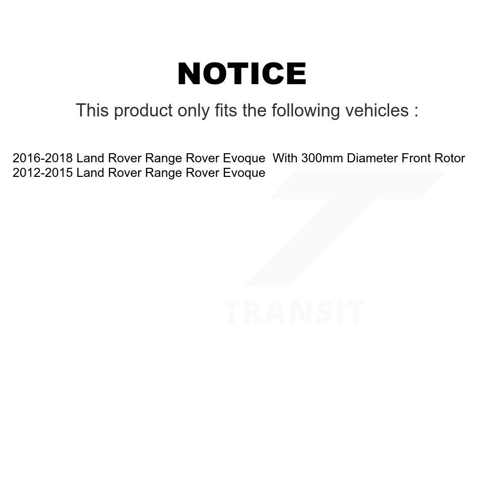 Bearing Coated Disc Brake Rotors And Pads Front Kit For Land Rover Range Evoque