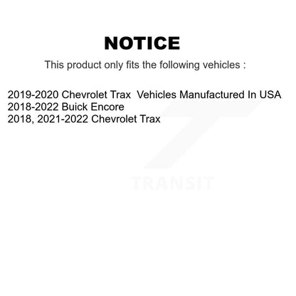 Wheel Bearing Coated Brake Rotor & Pad Front Kit For Buick Encore Chevrolet Trax