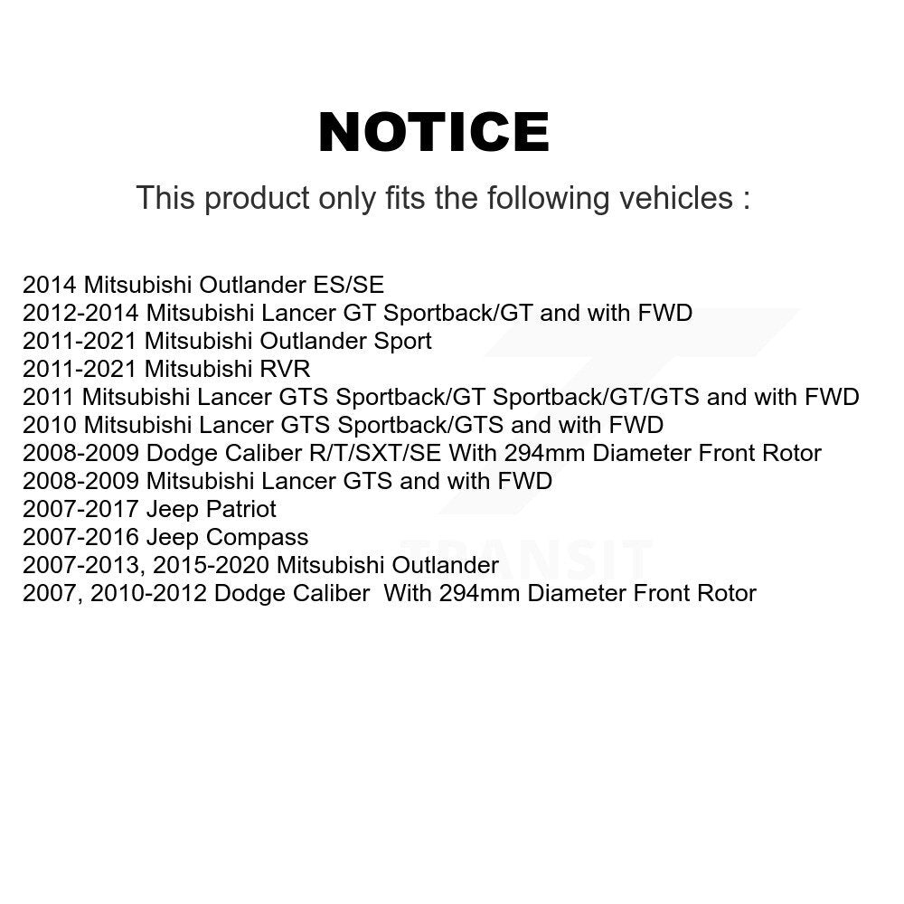 Wheel Bearing Brake Rotor Pad Front Kit For Mitsubishi Jeep Outlander RVR Lancer