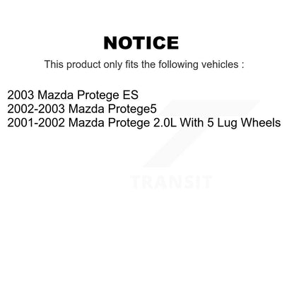 Wheel Bearing Disc Brake Rotors And Pads Front Kit For Mazda Protege Protege5