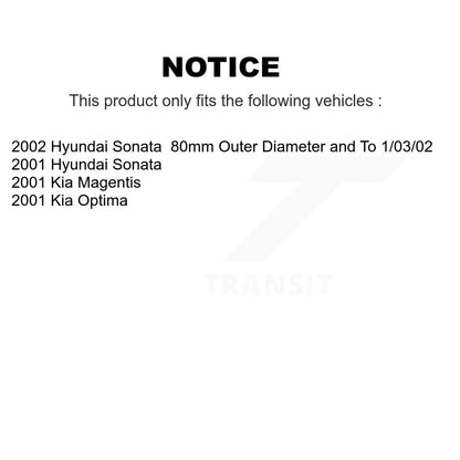 Wheel Bearing Brake Rotor & Pad Front Kit For Hyundai Sonata Kia Optima Magentis