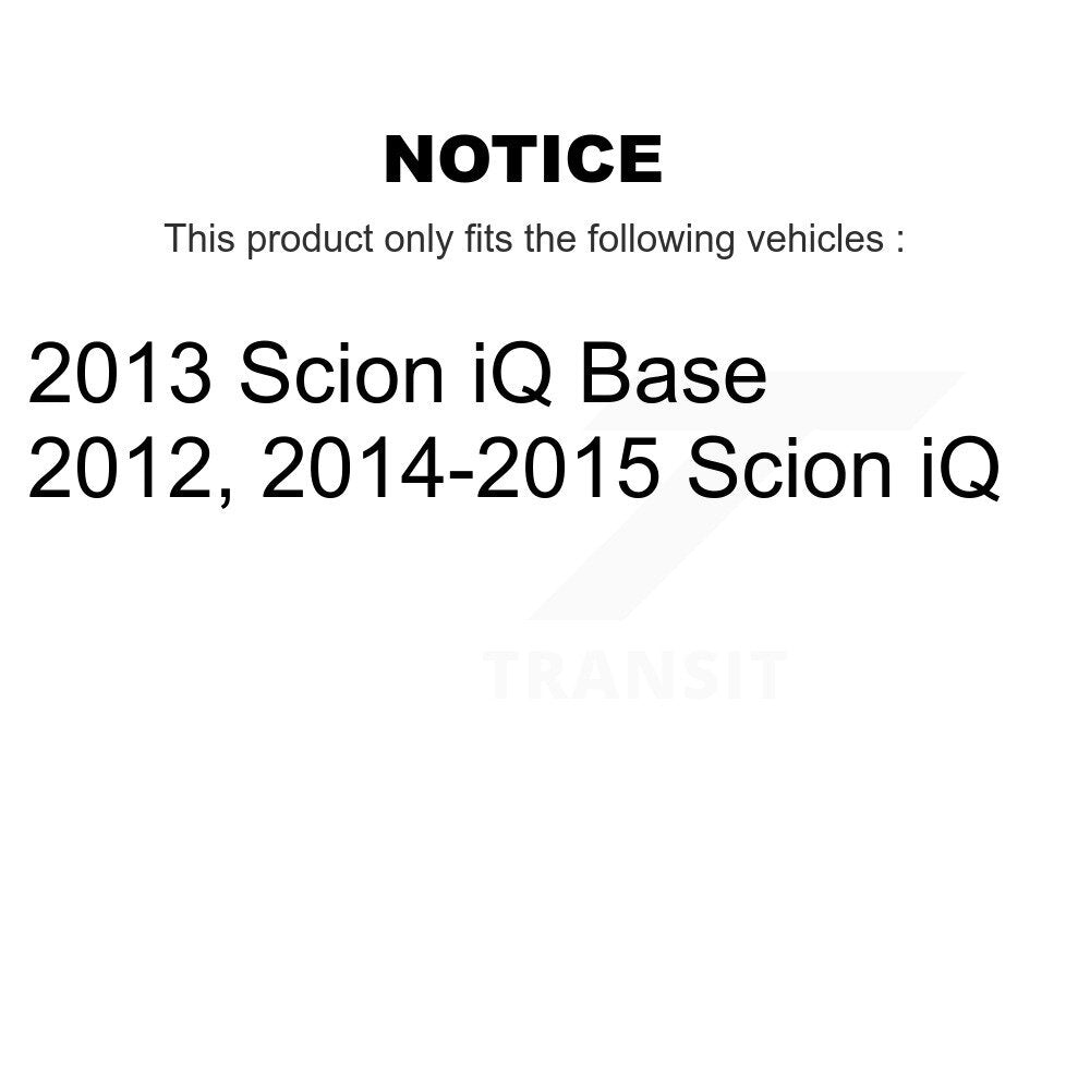 Wheel Bearing Disc Brake Rotors And Semi-Metallic Pads Front Kit For Scion iQ