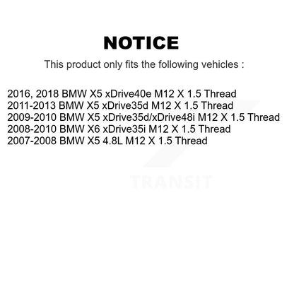 Hub Bearing Drill Slot Brake Rotor Pads Front Kit For BMW X5 X6 M12 X 1.5 Thread