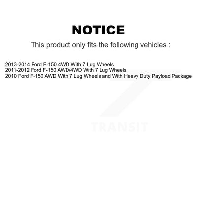 Hub Bearing Assembly Coated Drill Slot Brake Rotor Pads Front Kit For Ford F-150