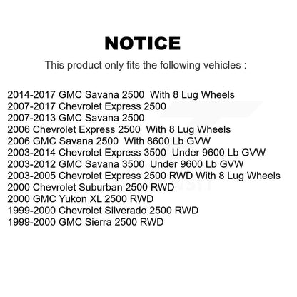 Hub Bearing Drill Slot Brake Rotor Pads Front Kit For Chevrolet GMC Express 2500