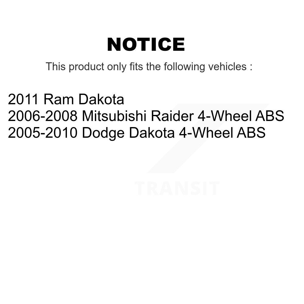 Hub Bearing Coated Brake Rotor And Pad Front Kit For Dakota Dodge Ram Mitsubishi
