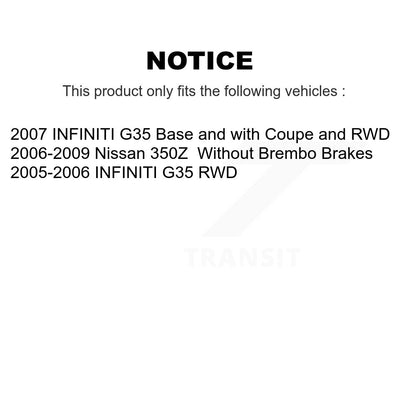 Hub Bearing Assembly Coat Brake Rotor Pad Front Kit For INFINITI G35 Nissan 350Z