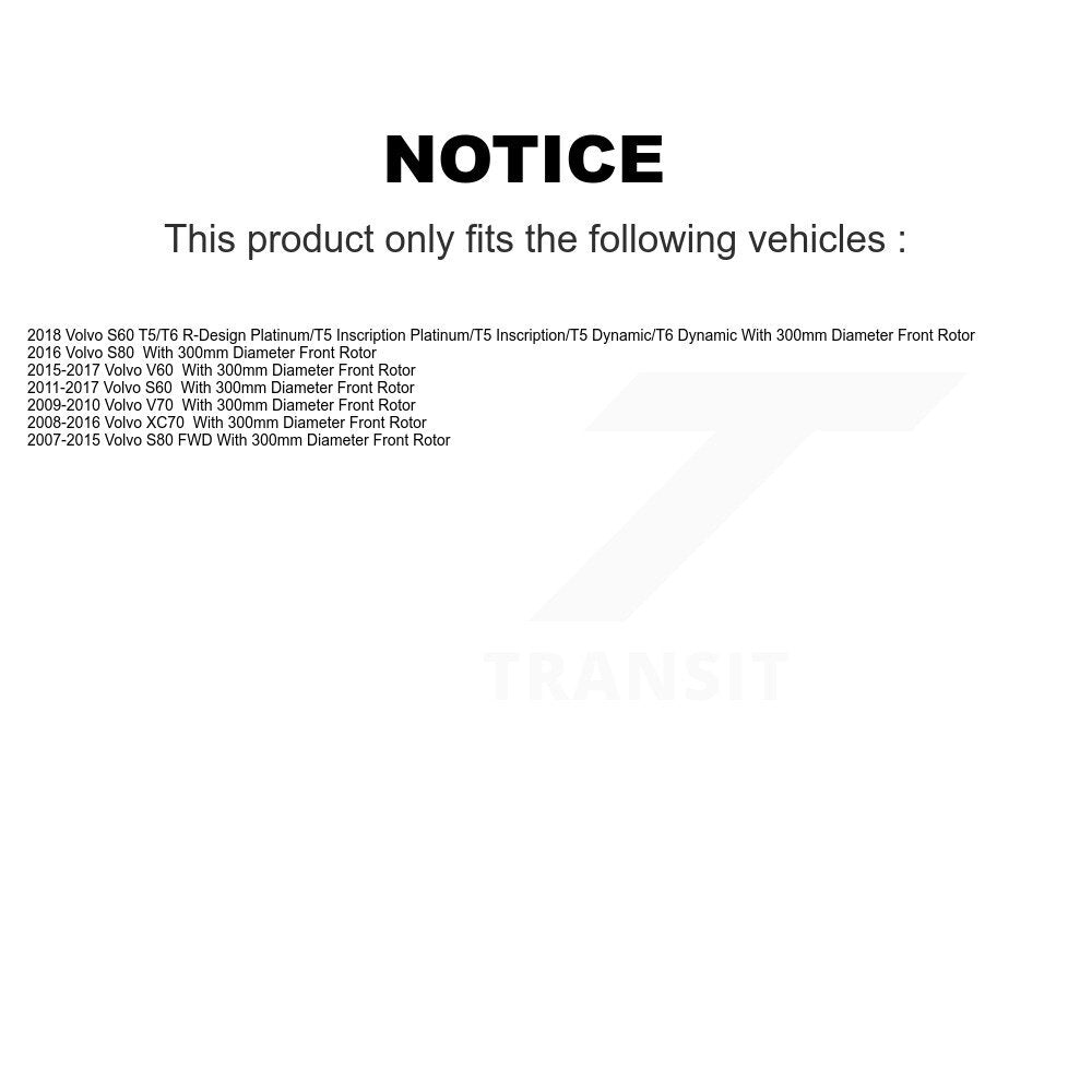 Hub Bearing Coated Disc Brake Rotor Pad Front Kit For Volvo XC70 S60 V60 S80 V70