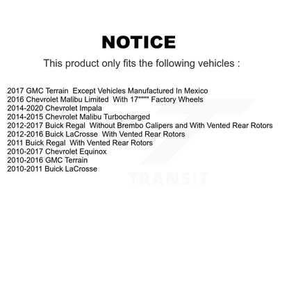 Hub Bearing Coated Brake Rotor & Pad Front Kit For Chevrolet Equinox GMC Terrain