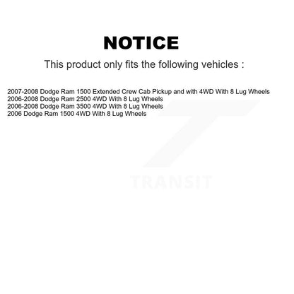 Hub Bearing Assembly Coat Brake Rotor Pad Front Kit For Dodge Ram 1500 3500 2500