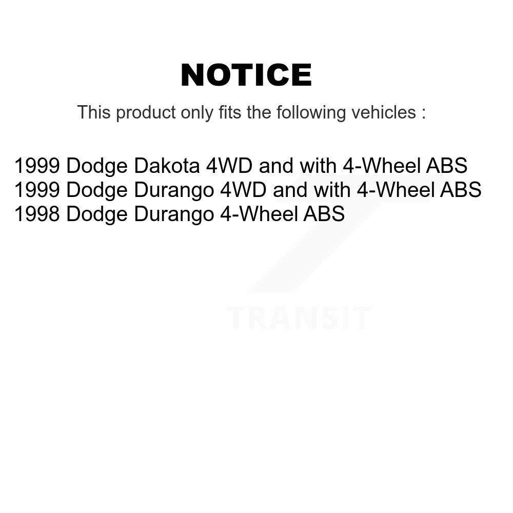 Hub Bearing Assembly Coated Brake Rotor & Pad Front Kit For Dodge Dakota Durango