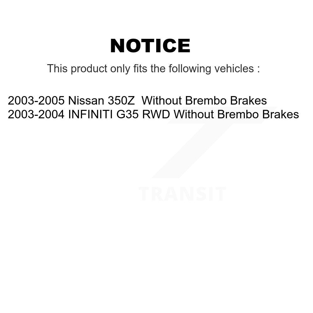 Hub Bearing Assembly Coat Brake Rotor Pad Front Kit For Nissan 350Z INFINITI G35