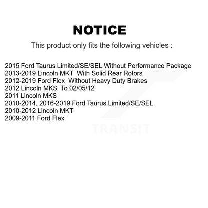 Hub Bearing Coat Brake Rotor Pads Front Kit For Ford Flex Taurus Lincoln MKT MKS