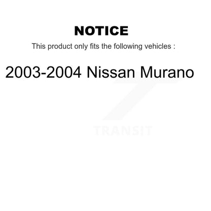 Hub Bearing Assembly Coat Brake Rotor Pads Front Kit For 2003-2004 Nissan Murano