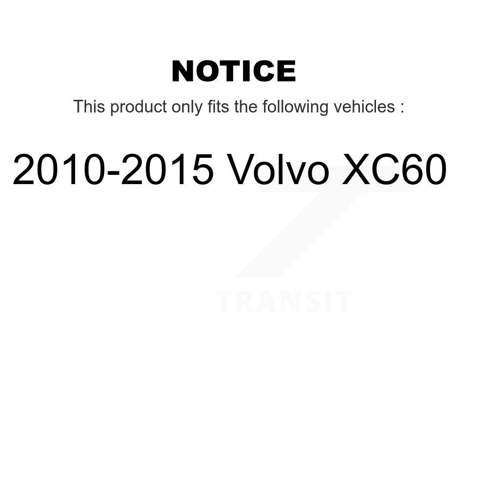 Hub Bearing Assembly Coated Brake Rotor & Pad Front Kit For 2010-2015 Volvo XC60