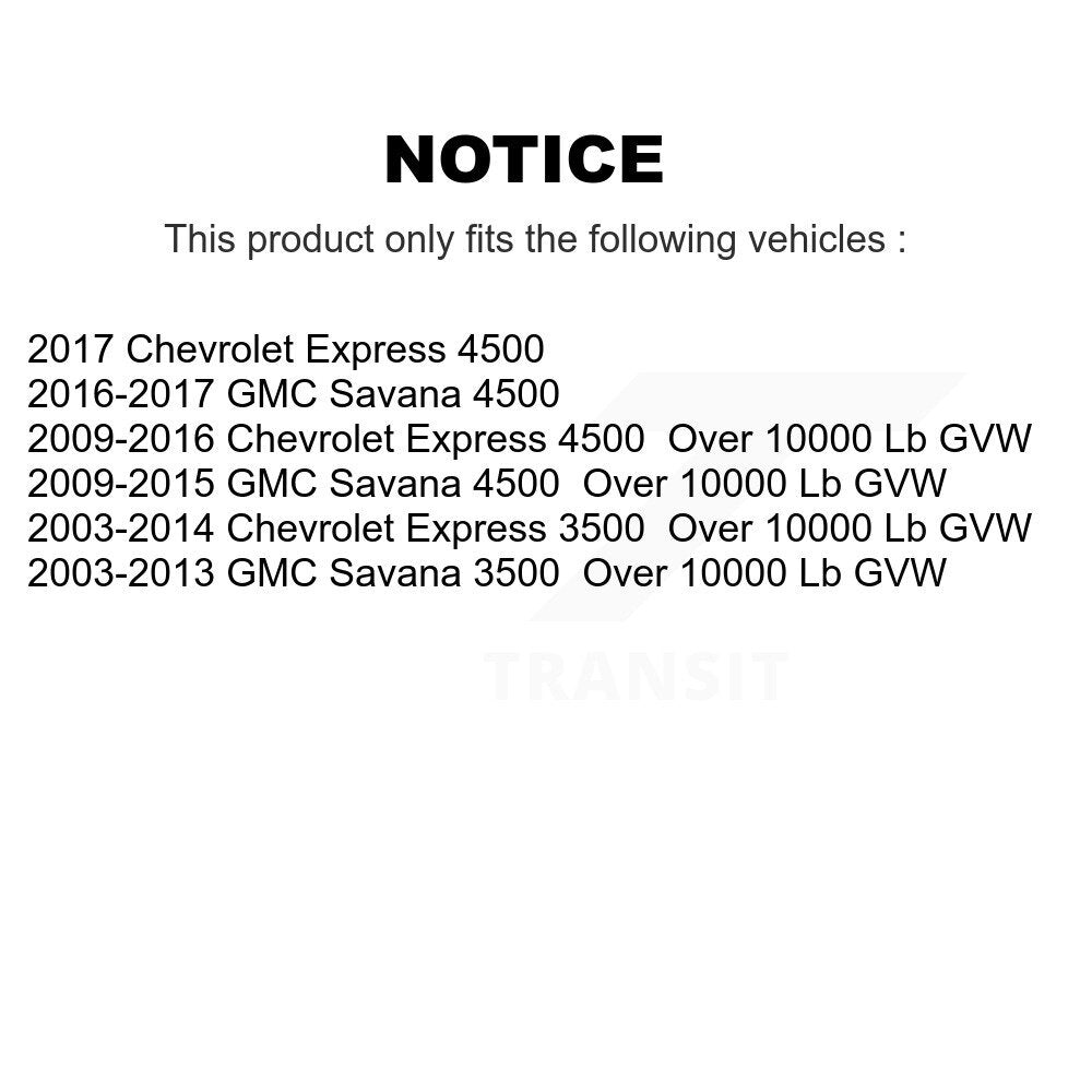 Hub Bearing Coat Brake Rotor Pad Front Kit For Chevrolet Express 3500 GMC Savana